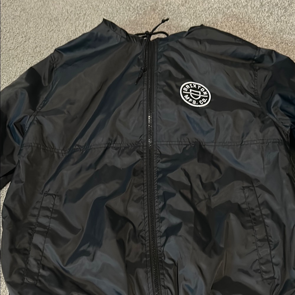 Brixton Black Windbreaker Jacket Lightweight Sporty Design